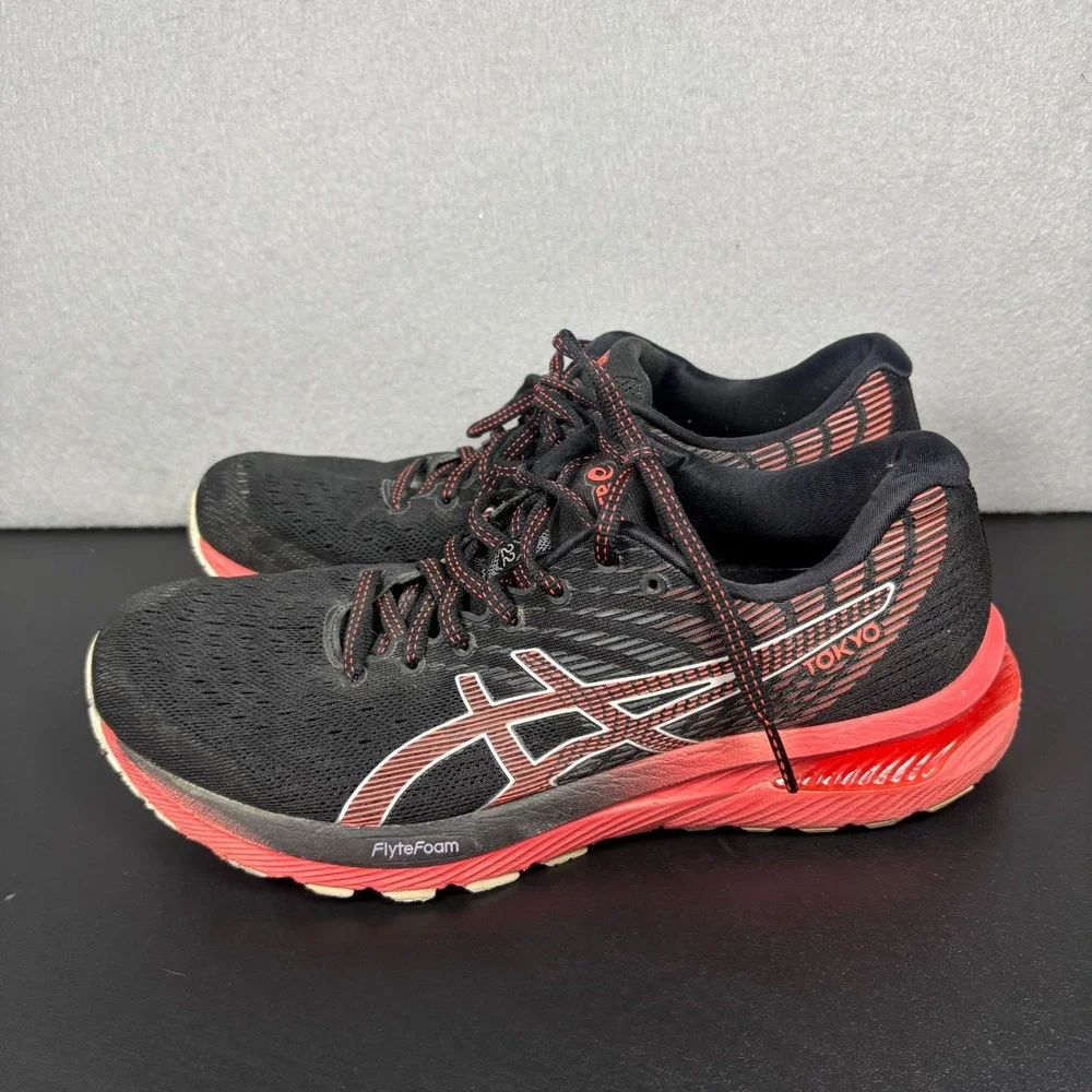 ASICS Gel-Cumulus 22 TOKYO Red Black Road Running Shoes Mens 8 Athletic Sneakers
